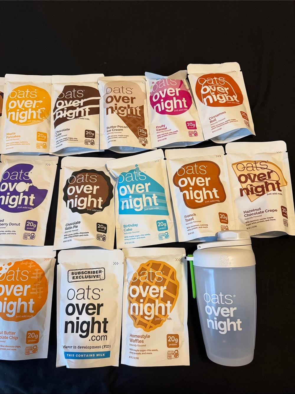 NEW! Oats Over Night! 16 Flavors and New Shaker Plastic Bottle